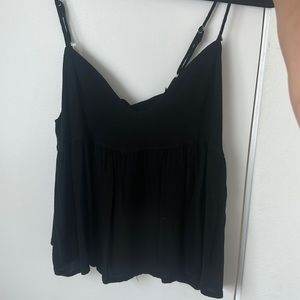 Brandy Melville black flowy top — tie back and adjustable straps